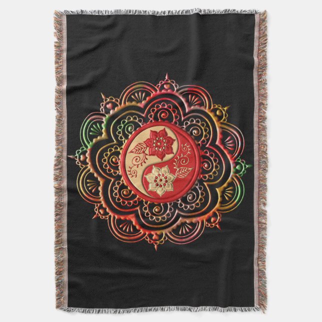 Couverture Mandala Rouge & Or (devant Vertical)