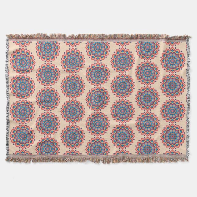 Couverture Mandala vibrant en couleur Hexcolor (Devant)