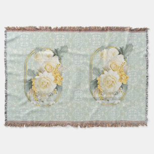 Couverture Mandalas vert clair, jaune et blanc