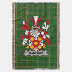 Couverture Manteau d'armoiries irlandais Manders Family Crest
