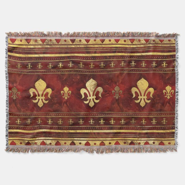 Couverture Marbre rouge et or Fleur de lis (Devant)
