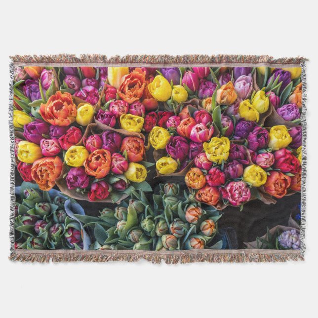 Couverture Marché de Fleurs Fraîches – Floral Vibrant (Devant)