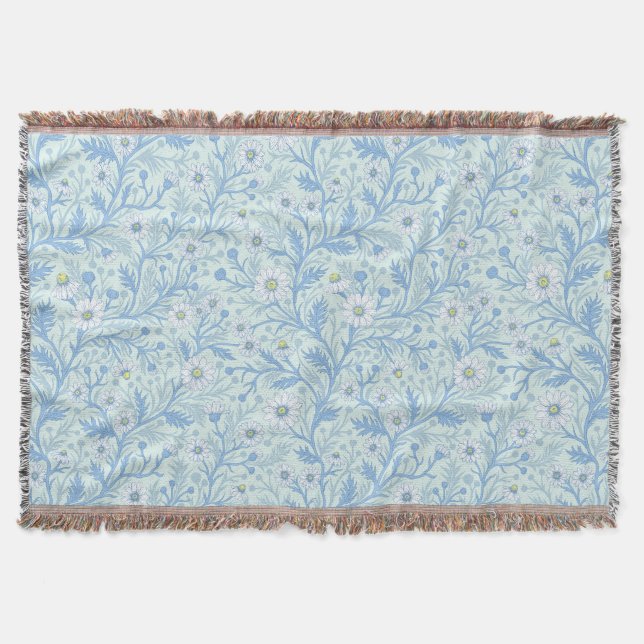 Couverture Marguerites en blanc et bleu sur verre de mer (Devant)