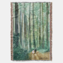 Mariage Aquarelle paysage boisé avec forêt