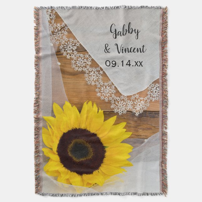 Couverture Mariage campagnard de tournesol et dentelle (devant Vertical)
