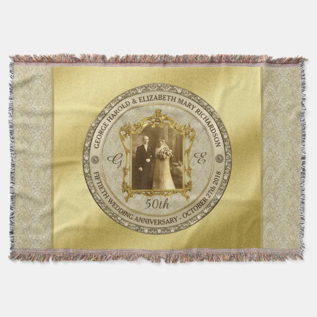 Couverture Mariage d'or Anniversaire classique cadre photo (Devant)