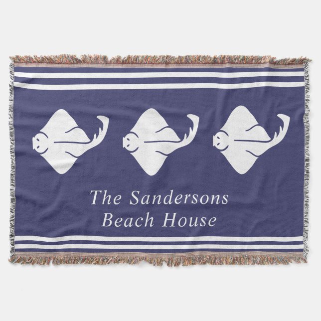 Couverture Marine Bleu Côtier Nautique Stingray Manta Ray Por (Devant)