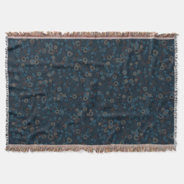 Couverture marron beige bleu géométrique (Devant)
