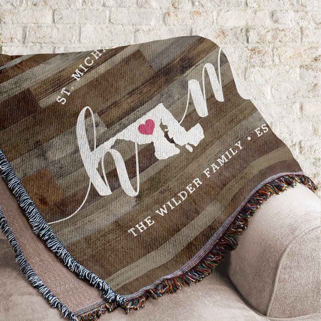 Couverture Maryland Home State Personnalisé Look Bois (Créateur téléchargé)