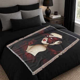 Couverture Mascarade de Papillon Rouge Femme Fantastique Goth