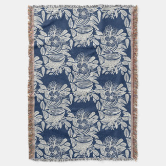 Couverture Masculine Navy effet bleu Indigo Floral partout
