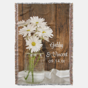 Couverture Mason Jar et White Daisies Country Barn Mariage