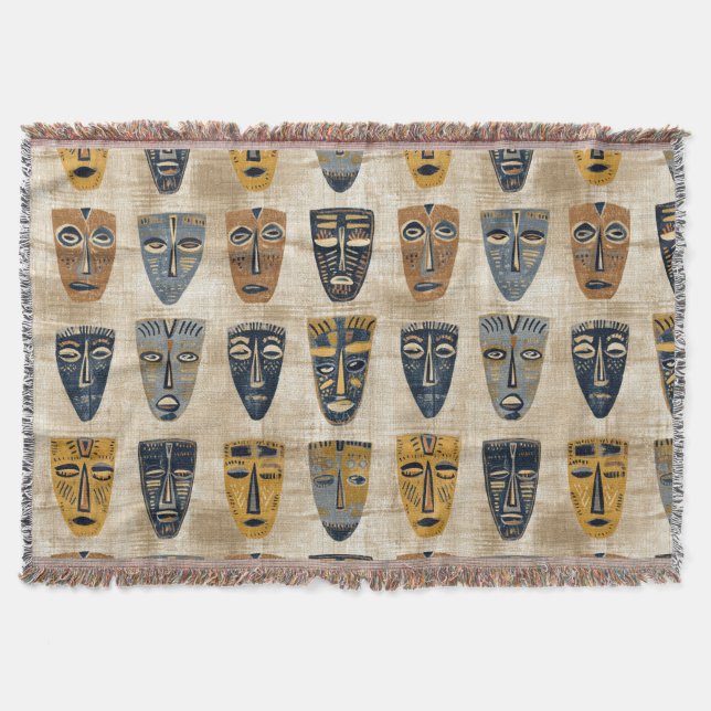 Couverture Masque Tribal Motif Boho (Devant)