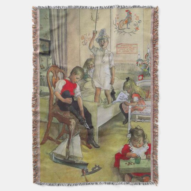 Couverture Matin de Noël vintage Carl Larsson 1894 (devant Vertical)