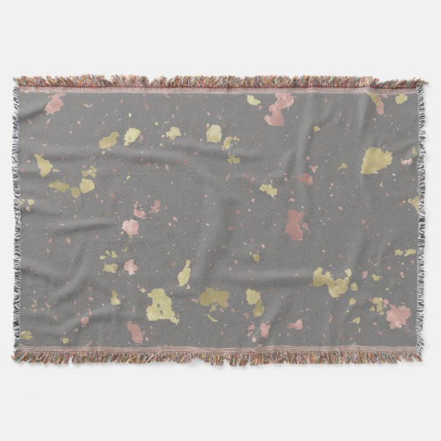 Couverture Matte Gold et Rose Gold Flakes gris foncé chaud (Devant)