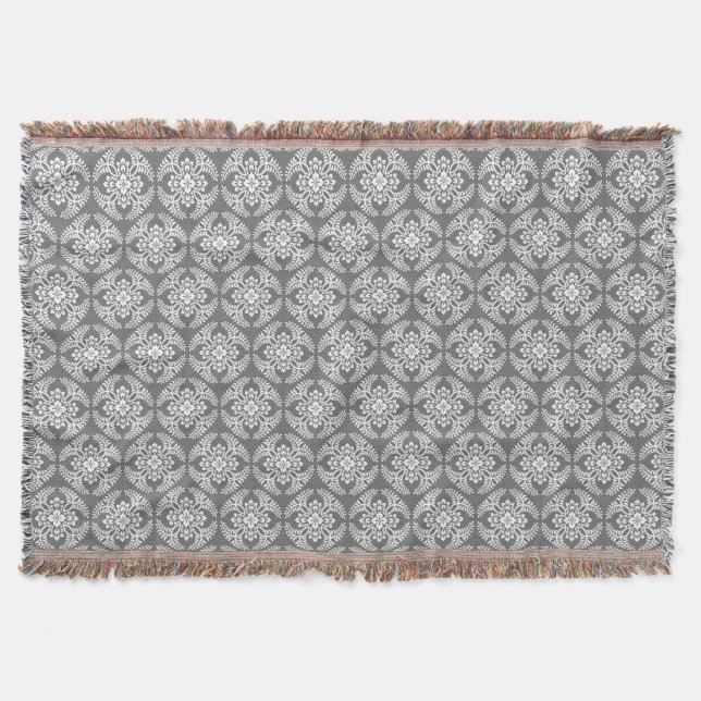 Couverture Médaillon japonais Motif, gris / gris et blanc (Devant)