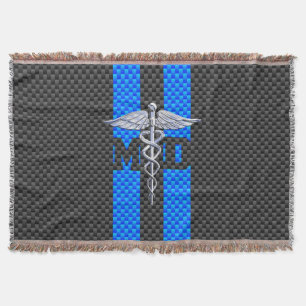 Couverture Médecin Médicale MD Caduceus sur Décor en fibre de