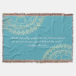 Couverture Méditation Yoga Instructeur Blue Gold Mandala Cita
