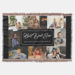 Couverture Meilleur Papa Jamais Black Photo Collage Moderne