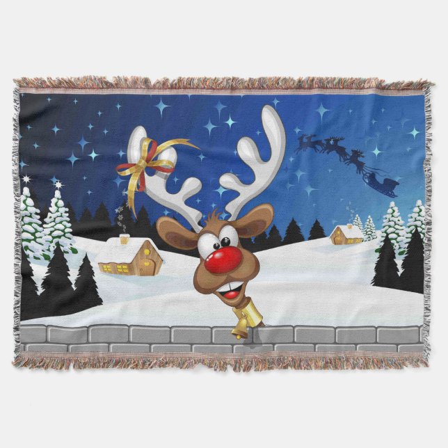 Couverture Mème de Noël drôle de renne qui regarde par-dessus (Devant)