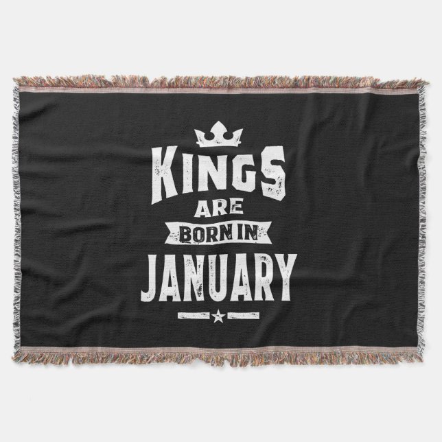Couverture Mens Kings Sont Nés En Janvier Cadeaux Anniversair (Devant)