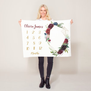 Couverture mensuelle de bébé d'étape importante de