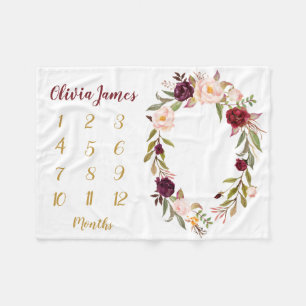 Couverture mensuelle de bébé d'étape importante de