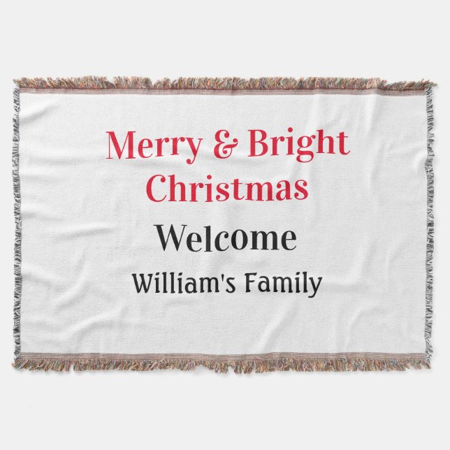 Couverture Merry Bright Christmas ajouter nom de famille bien (Devant)