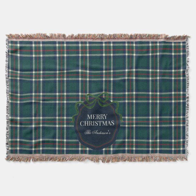 Couverture Merry Christmas Classic Preppy Tartan Plaid (Devant)