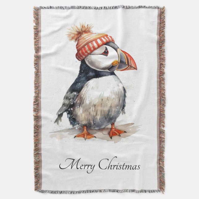 Couverture Merry Puffin, personnalisé (devant Vertical)