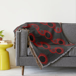 Couverture Mi-siècle moderne rouge, noir et gris