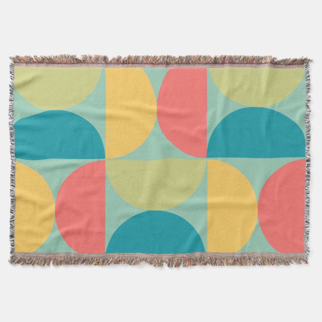 Couverture Mid Century Moderne Bitsweet moutarde et olive (Devant)