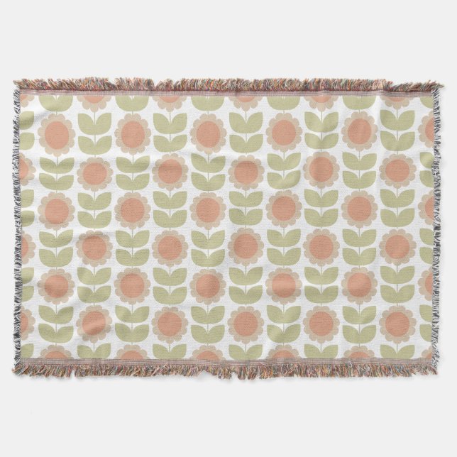 Couverture  Mid-Century Pastel Pink Retro Floral Pattern (Devant)
