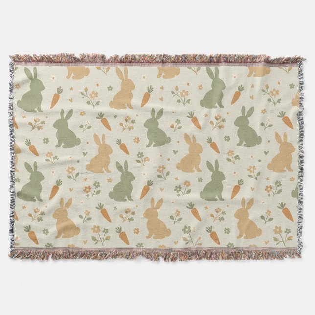Couverture Mignon motif de Cottage Lapin & Carotte (4) (Devant)