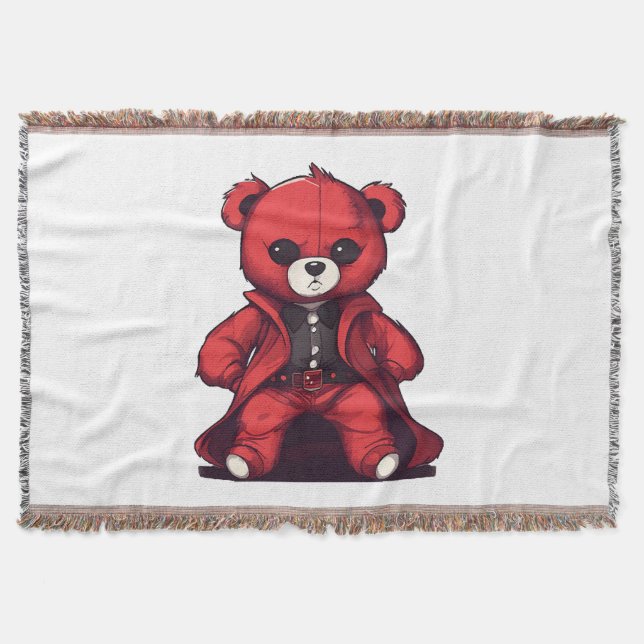 Couverture Mignon ours en peluche rouge garçon (Devant)