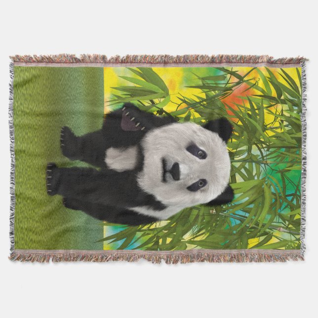 Couverture Mignon Ours Panda Kawaii Amoureux des Animaux Cade (Devant)
