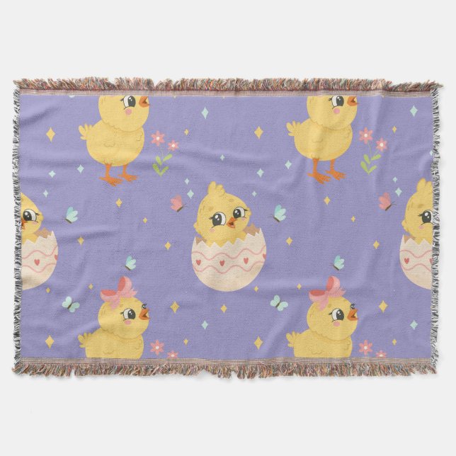 Couverture Mignon poussin de Pâques avec motif transparent à  (Devant)