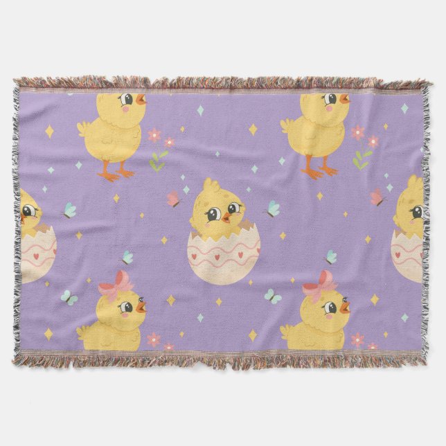 Couverture Mignon poussin de Pâques avec motif transparent à  (Devant)
