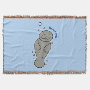 Couverture Mignonne manatée bébé avec bulles illustration