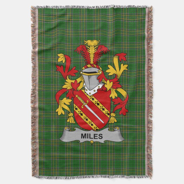 Couverture Miles irlandais ou Moyles Armoiries Famille Crest  (devant Vertical)