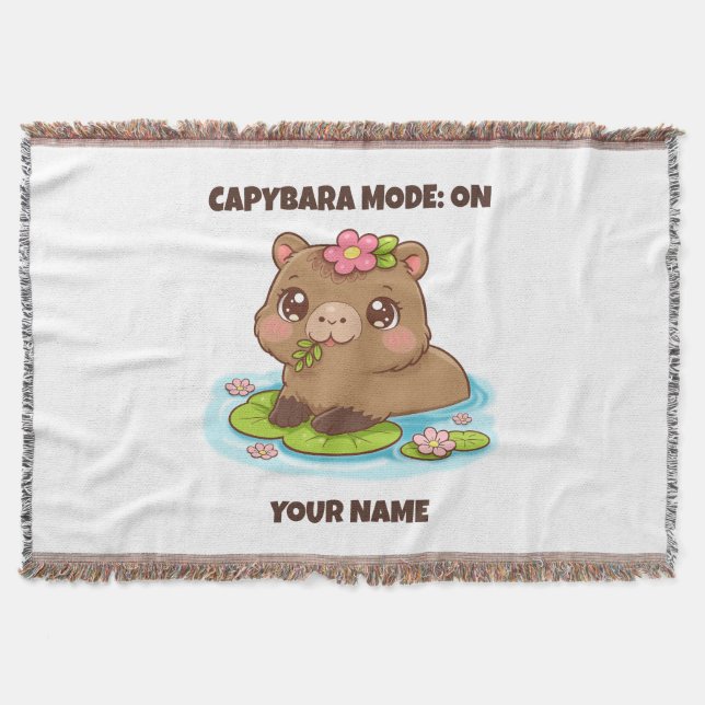 Couverture Mode Personnalisé Mignon Capybara Kawaii (Devant)