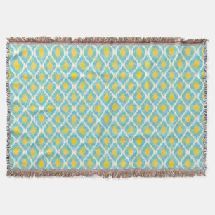 Couverture Mode tribal moderne ikat blue-jaunat