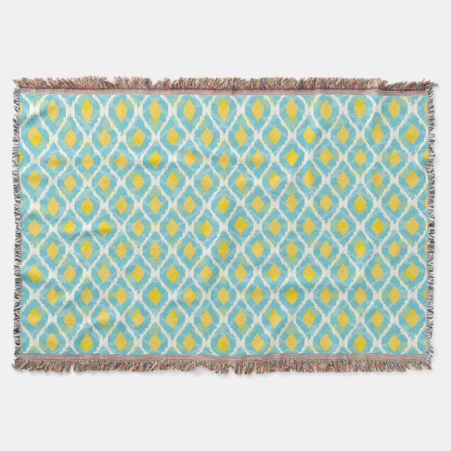 Couverture Mode tribal moderne ikat blue-jaunat (Devant)