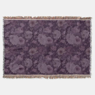 Couverture Modèle floral dramatique foncé bordeaux prune