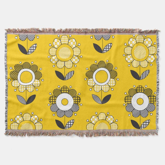 Couverture Modèle floral jaune simple (Devant)