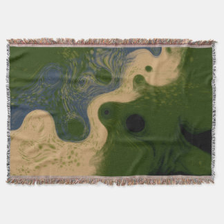 Couverture Modern Abstract Mossy Topography Throw Blanket