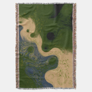 Couverture Modern Abstract Mossy Topography Throw Blanket