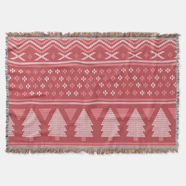 Couverture Modern Blocky Christmas Tree Pattern (Devant)
