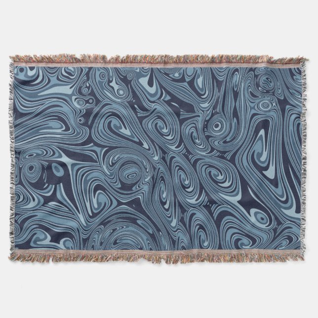 Couverture Modern Icy Blue Abstract Fluid (Devant)