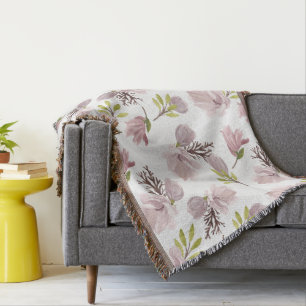 Couverture Moderne beau motif floral rose et blanc